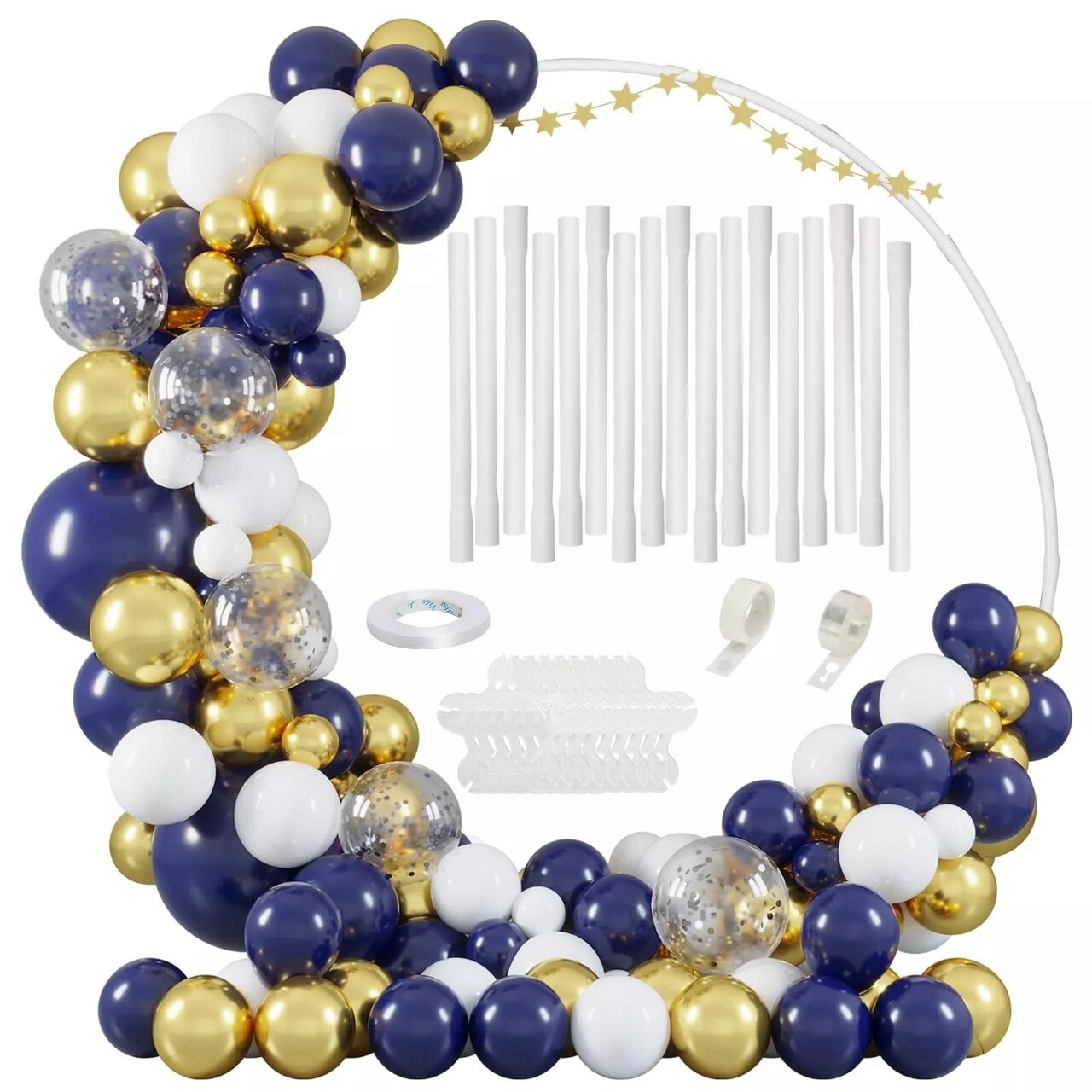 RUBFAC Round Balloon Arch Kit, 62 Inches Reusable Round Backdrop Stand